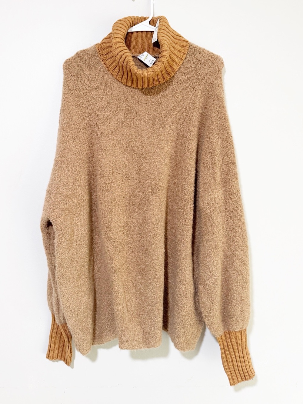 Aerie brown boucle ribbed turtleneck sweater size small new with tags - Picture 2 of 4